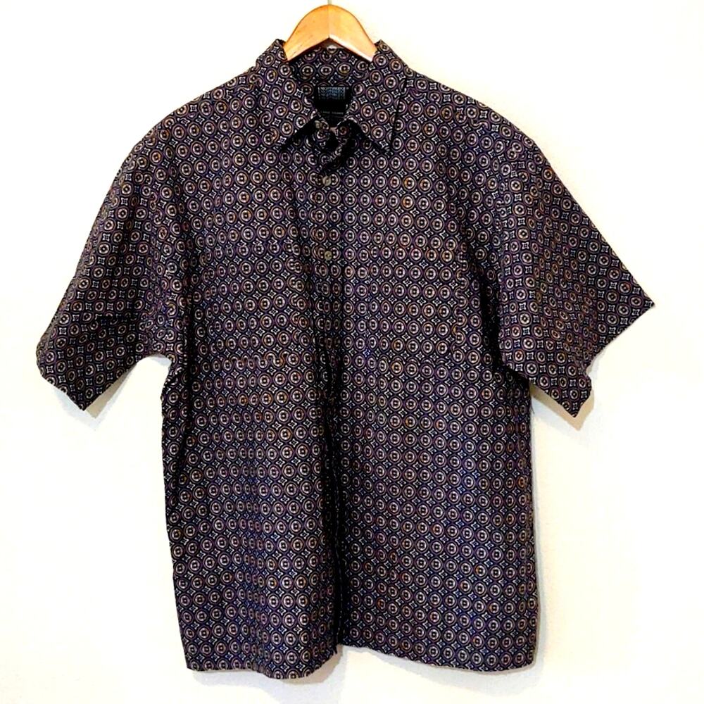 Vintage Knightsbridge all over print button down shirt
